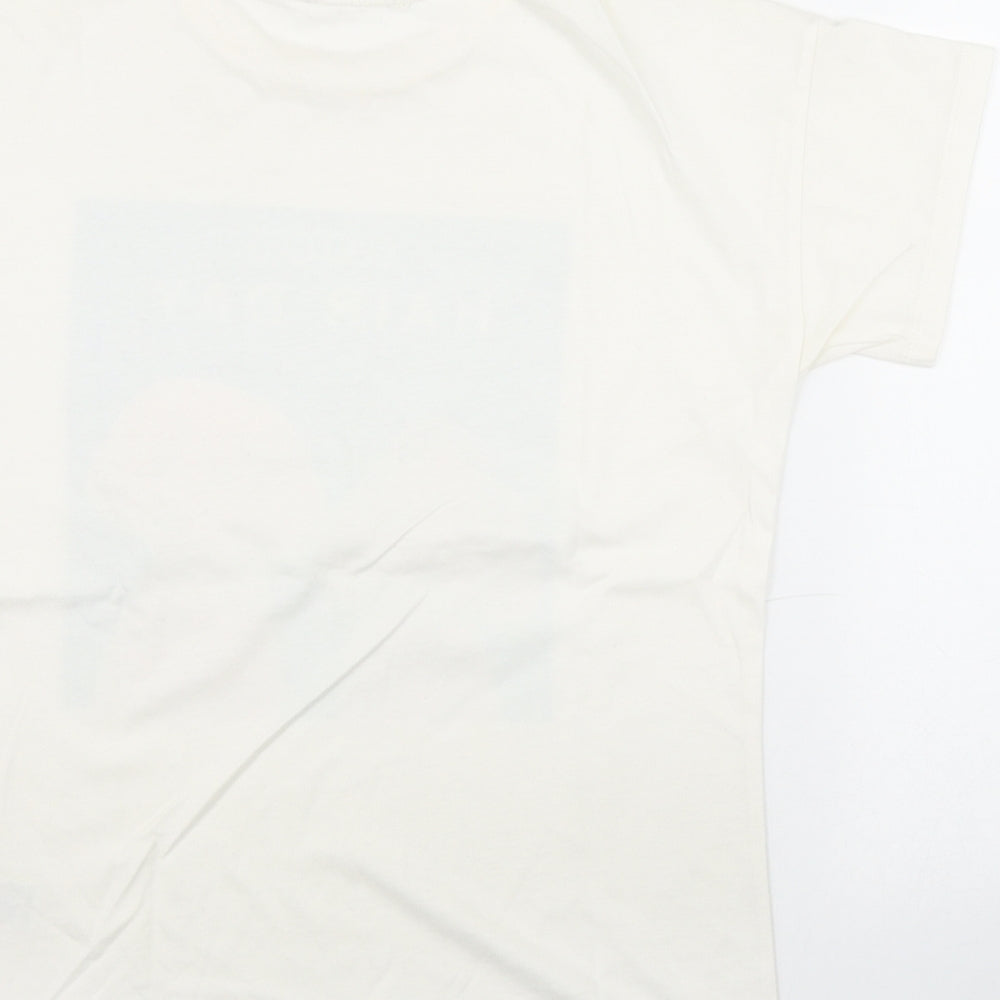 Marks and Spencer Girls White  Cotton Basic T-Shirt Size 12-13 Years Round Neck Pullover - Dog