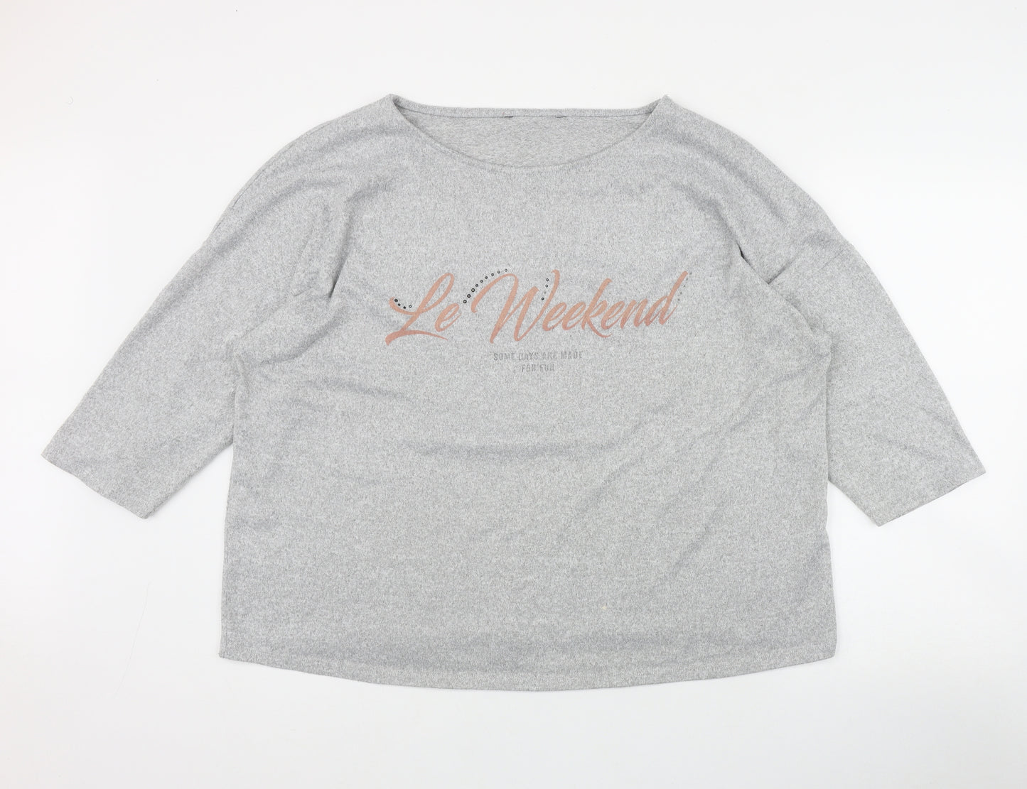 Preworn Womens Green  Polyester Basic T-Shirt Size 20 Round Neck - 'Le Weekend'