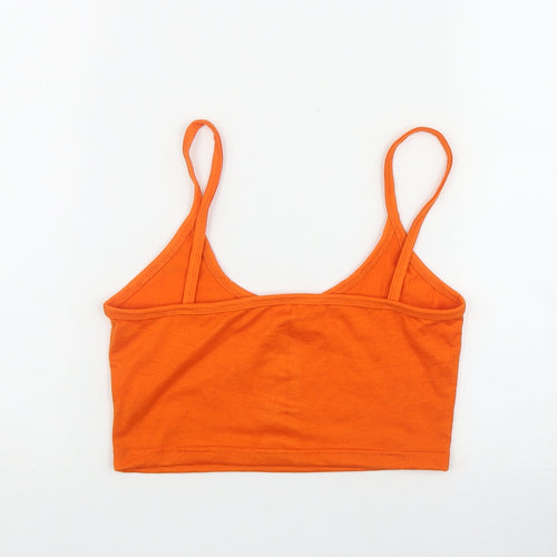 Preworn Womens Orange  Cotton Camisole Tank Size S Scoop Neck