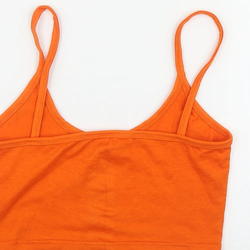 Preworn Womens Orange  Cotton Camisole Tank Size S Scoop Neck