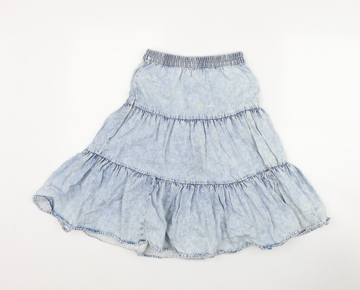 F&F Girls Blue  Cotton Maxi Skirt Size 9-10 Years  Regular Pull On