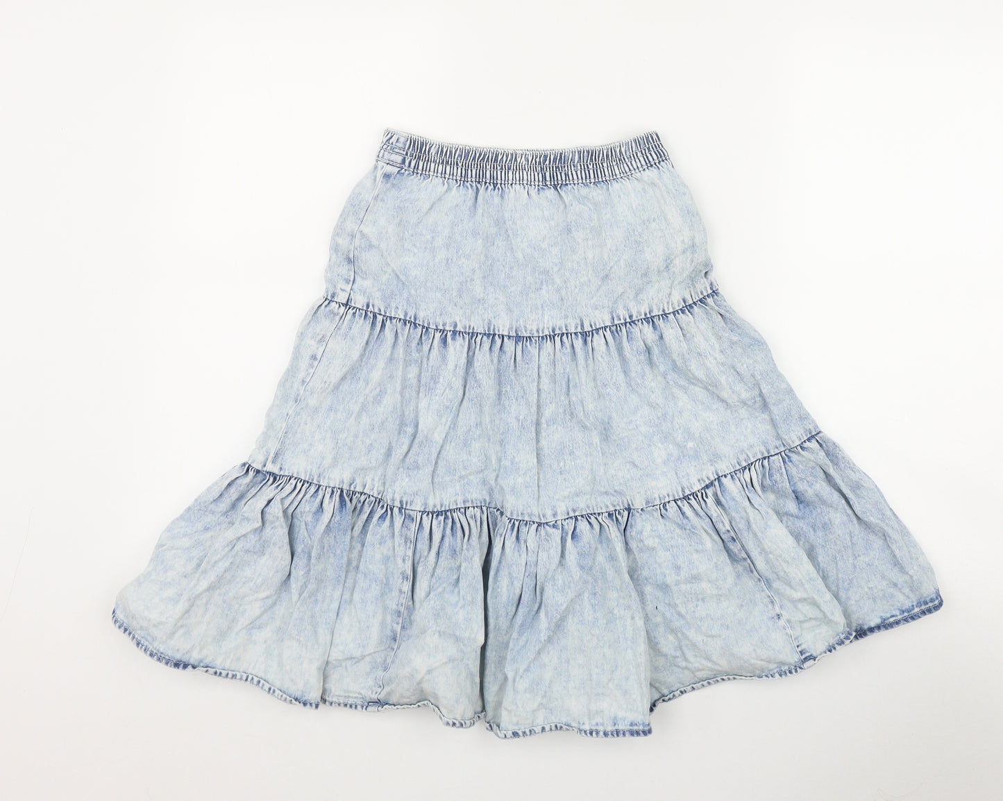 F&F Girls Blue  Cotton Maxi Skirt Size 9-10 Years  Regular Pull On