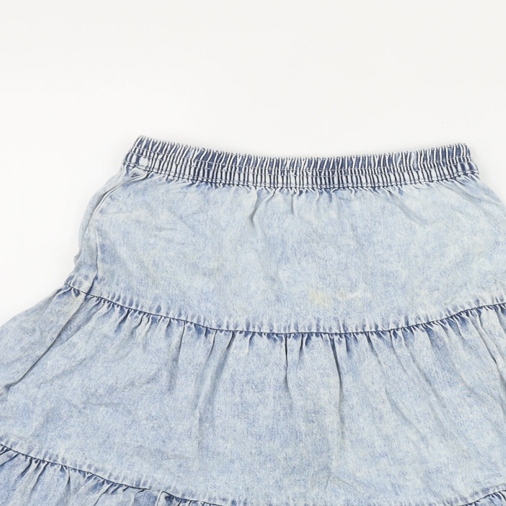 F&F Girls Blue  Cotton Maxi Skirt Size 9-10 Years  Regular Pull On