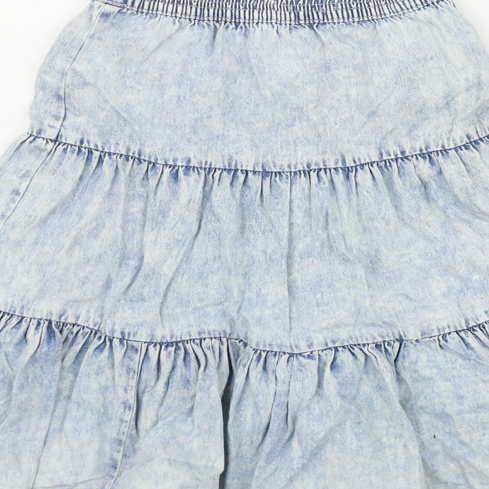 F&F Girls Blue  Cotton Maxi Skirt Size 9-10 Years  Regular Pull On