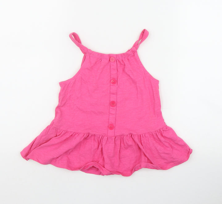 F&F Girls Pink  Cotton Camisole Tank Size 8-9 Years Scoop Neck Pullover