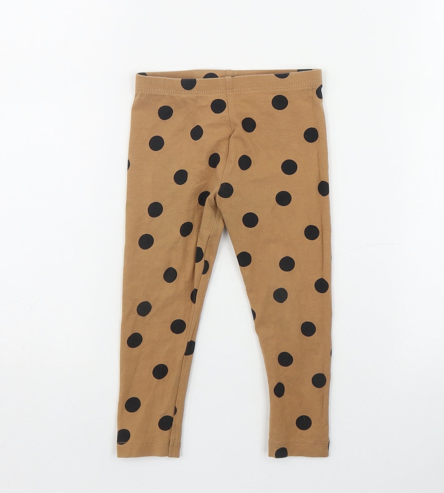 Dunnes Stores Girls Beige Polka Dot Cotton Jogger Leggings Size 18-24 Months  Pullover
