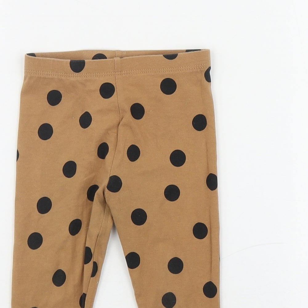 Dunnes Stores Girls Beige Polka Dot Cotton Jogger Leggings Size 18-24 Months  Pullover