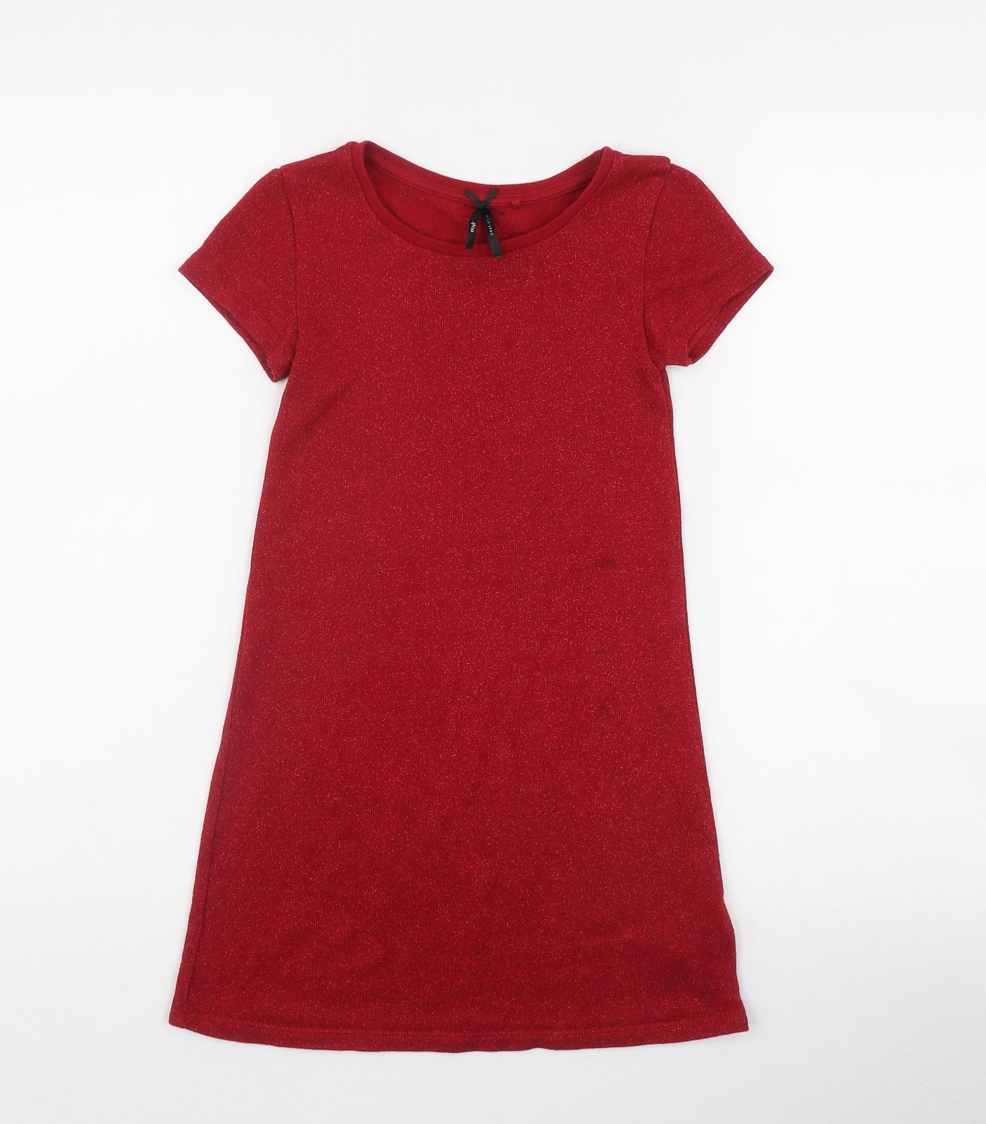NEXT Girls Red  Viscose Jumper Dress  Size 6 Years  Round Neck Pullover