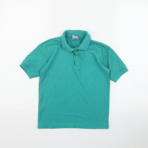 Russell Athletic Boys Green  Polyester Basic Polo Size 5-6 Years Collared Pullover
