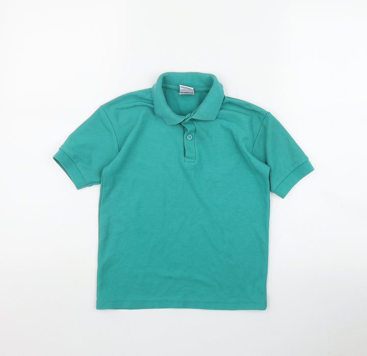 Russell Athletic Boys Green  Polyester Basic Polo Size 5-6 Years Collared Pullover
