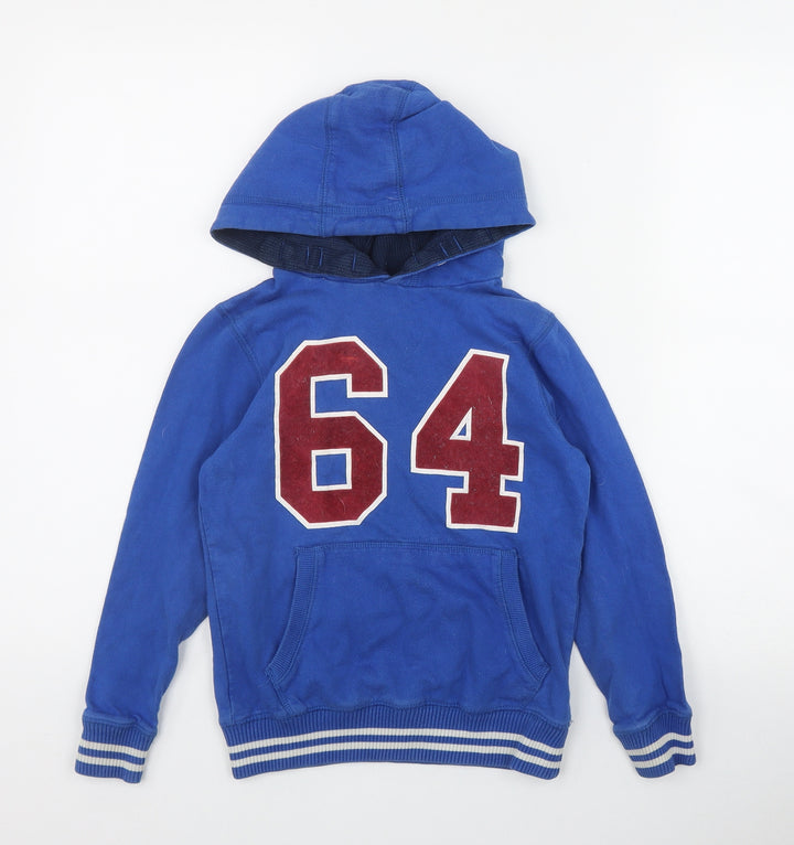 George Boys Blue Cotton Pullover Hoodie Size 7-8 Years Pullover