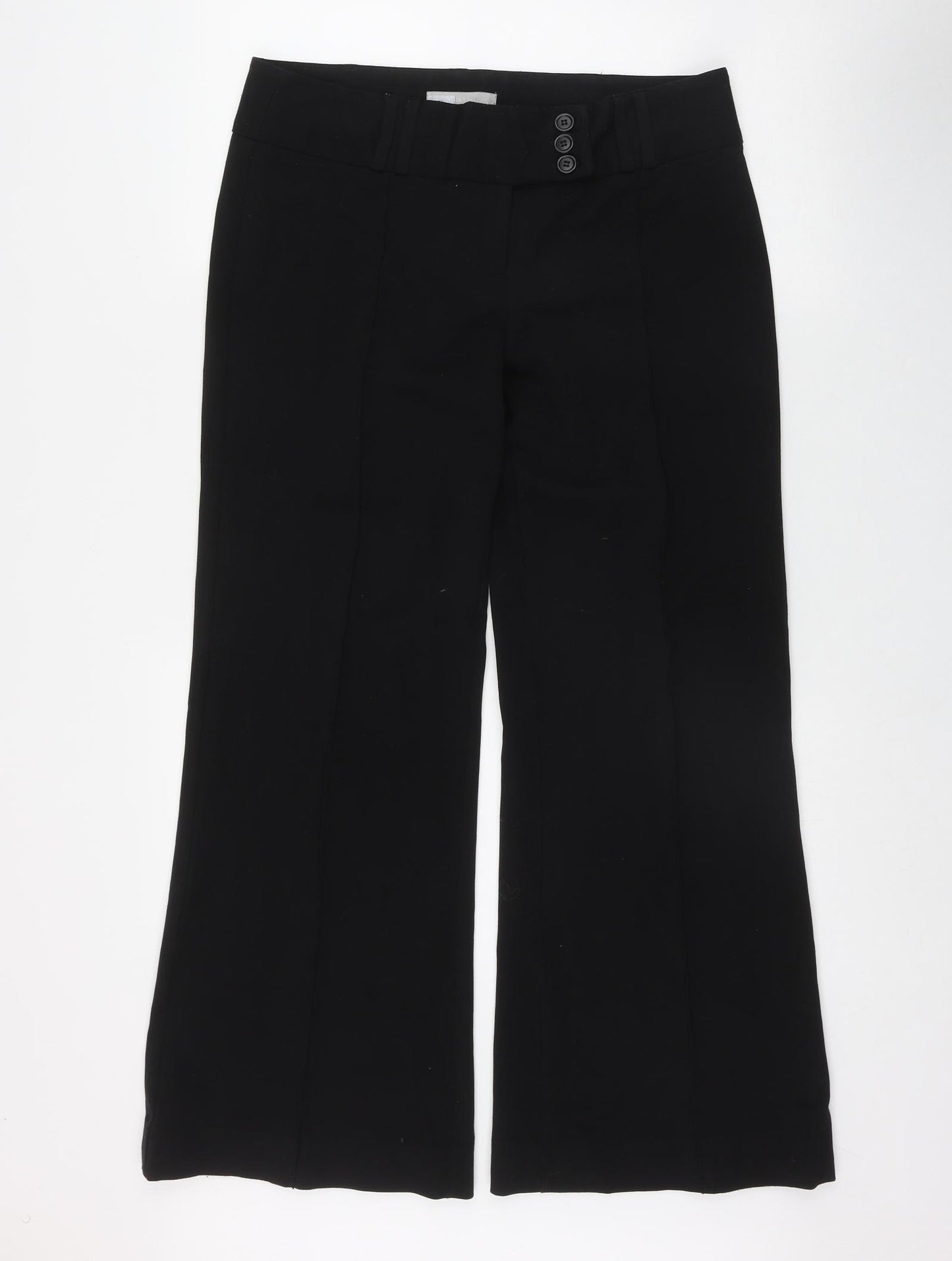 A Wear Womens Black  Polyester Trousers  Size 12 L30 in Regular Zip