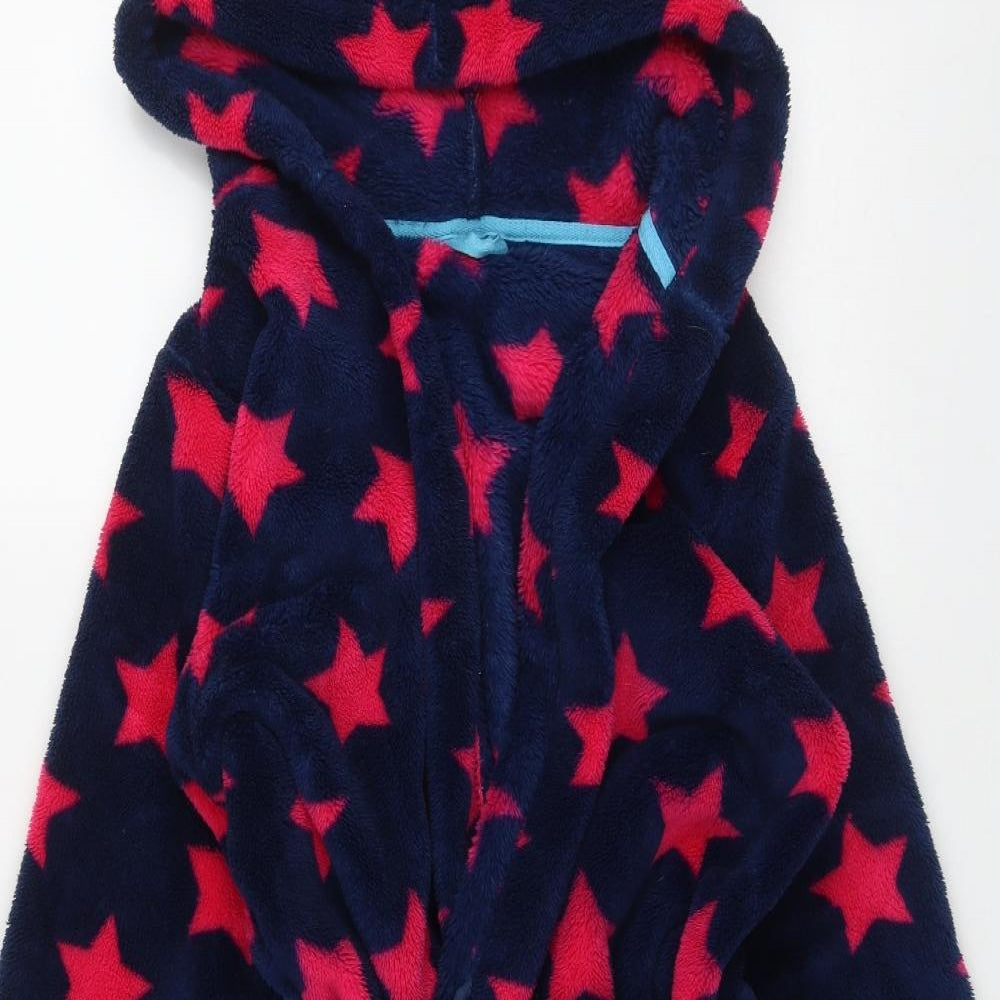 Marks and Spencer Girls Blue Polka Dot Polyester Top Robe Size 11-12 Years  Tie - Star print