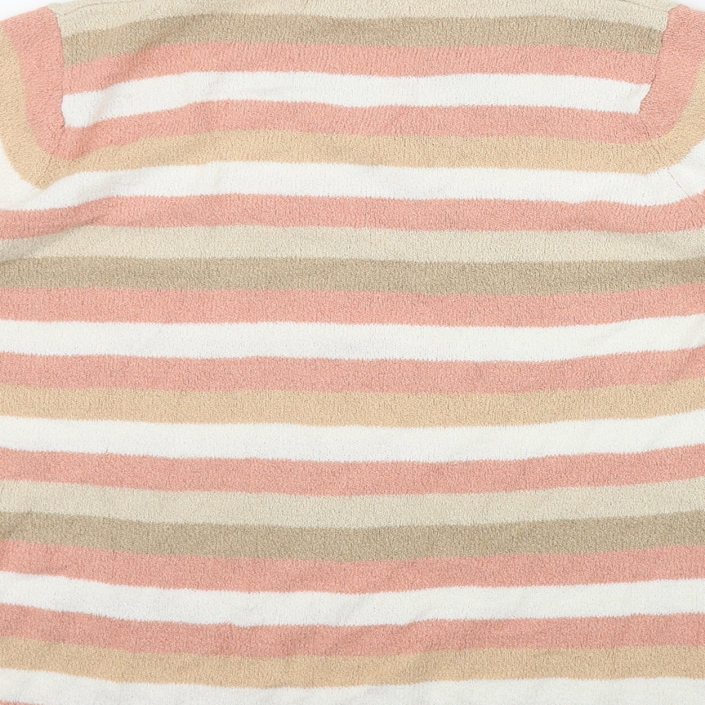 Edinburgh Woolen Mill  Womens Multicoloured Round Neck Striped Acrylic Pullover Jumper Size 14