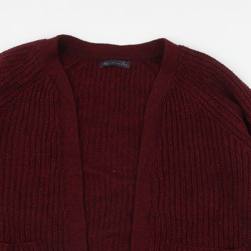 Marks and Spencer Womens Red V-Neck  Wool Cardigan Jumper Size M