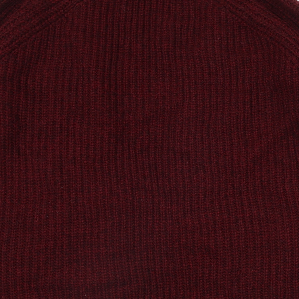 Marks and Spencer Womens Red V-Neck  Wool Cardigan Jumper Size M