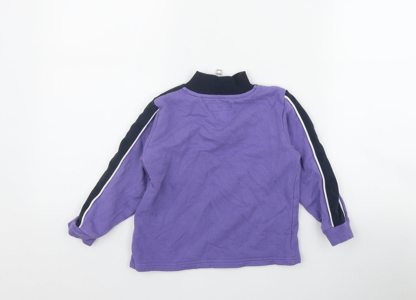 NEXT Girls Purple  Cotton Pullover Sweatshirt Size 3-4 Years  Zip