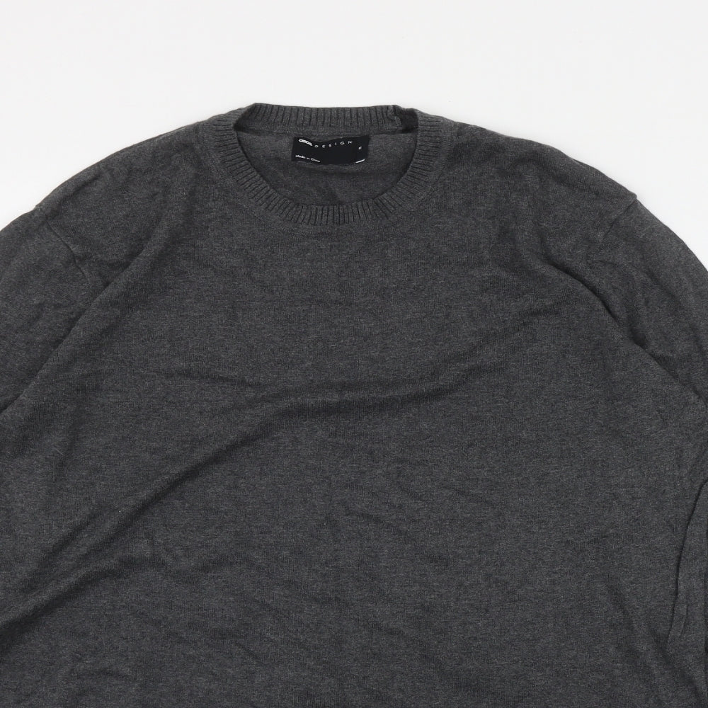 ASOS Mens Grey Round Neck  Cotton Pullover Jumper Size M