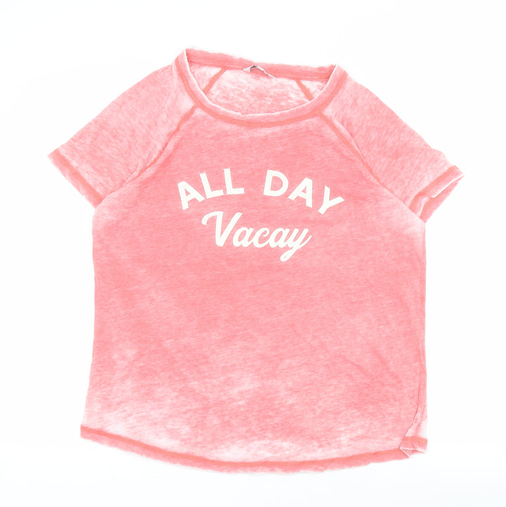 NEXT Womens Pink  Cotton Basic Polo Size 12 Round Neck - Slogan