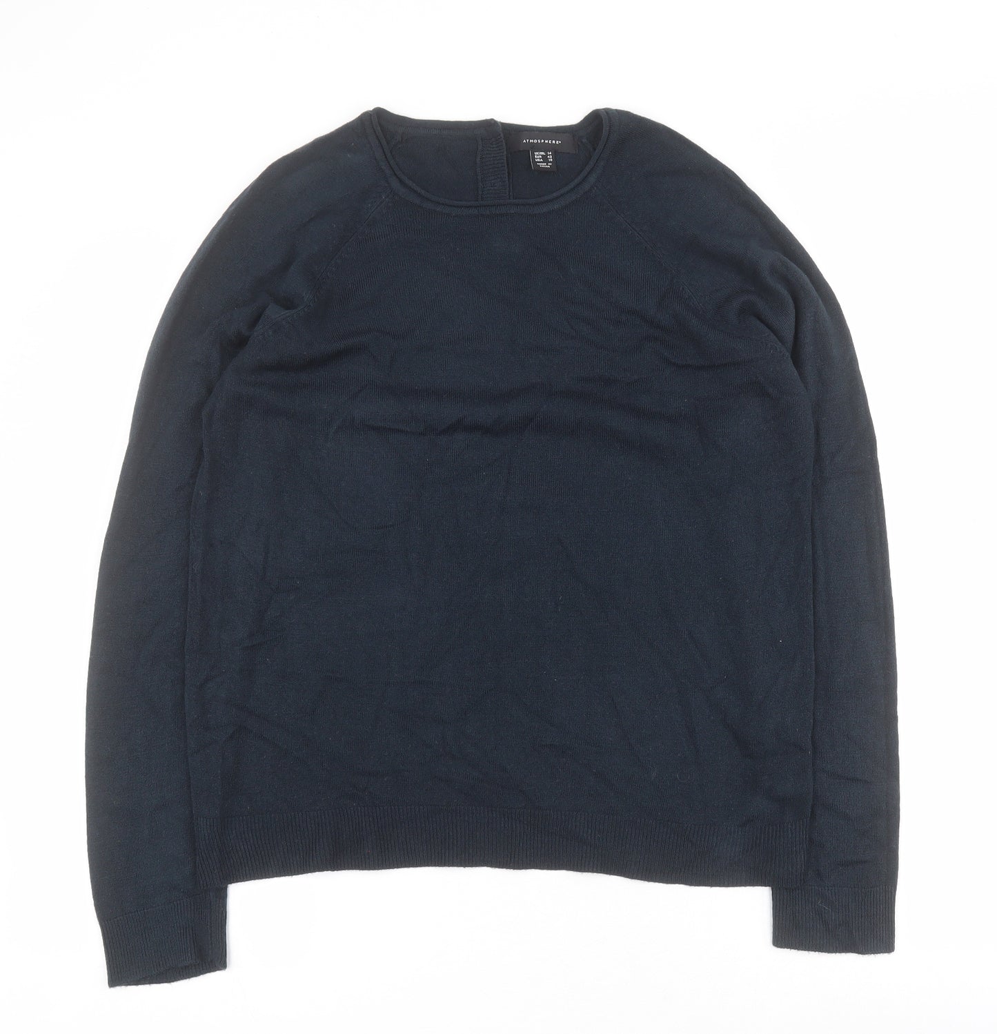 Primark Womens Blue Round Neck  Acrylic Pullover Jumper Size 12