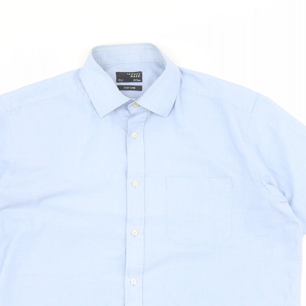 Debenhams Mens Blue  Polyester  Button-Up Size S Collared Button