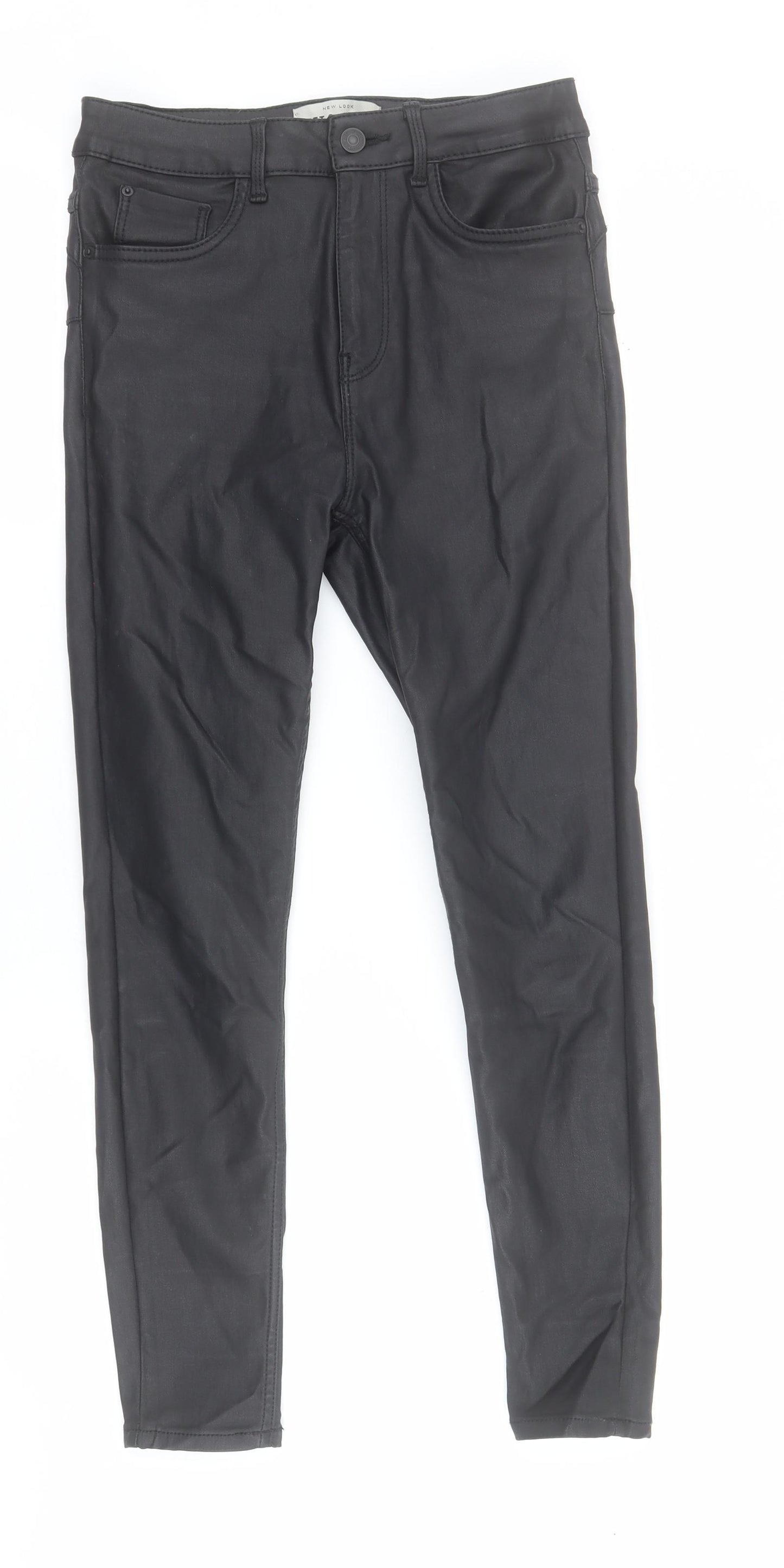 New Look Womens Black  Viscose Skinny Jeans Size 10 L25 in Regular Zip