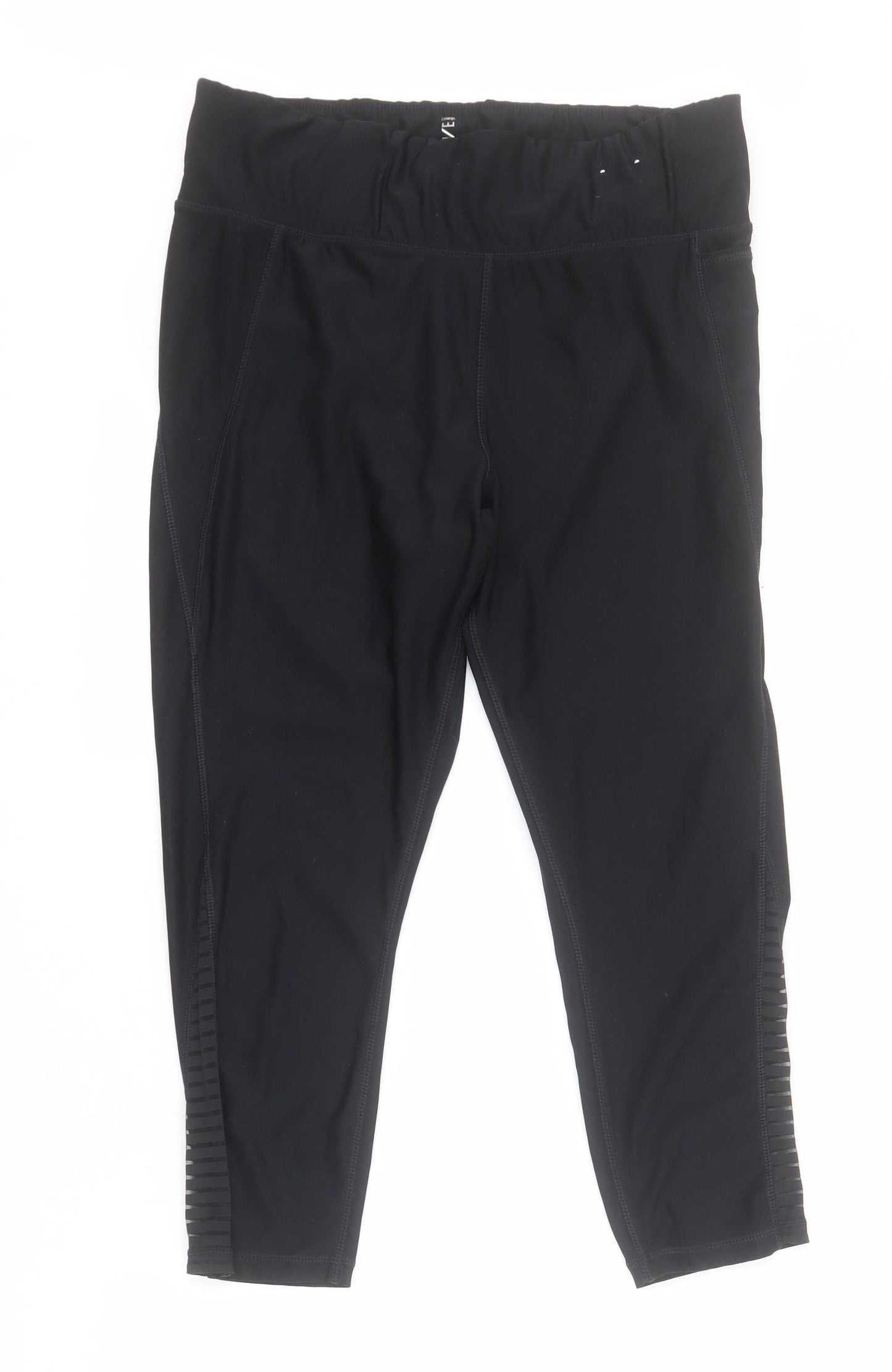 George Womens Black  Polyester Capri Leggings Size L L21 in