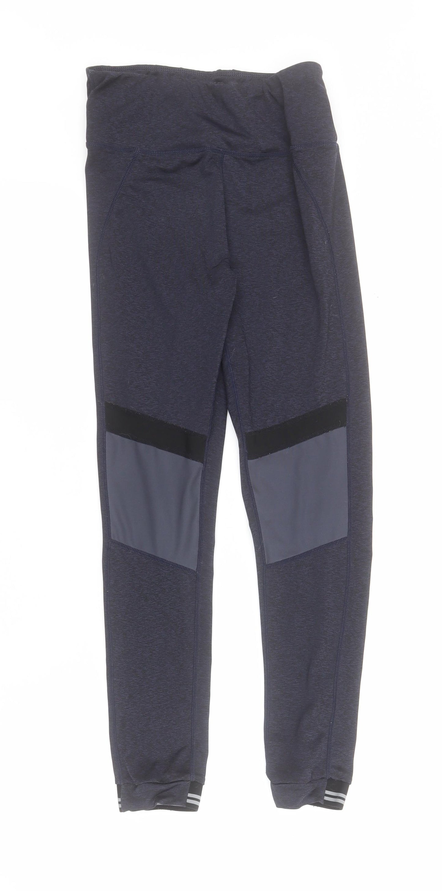 Dunnes Womens Grey Colourblock Polyester Capri Leggings Size S L25 in