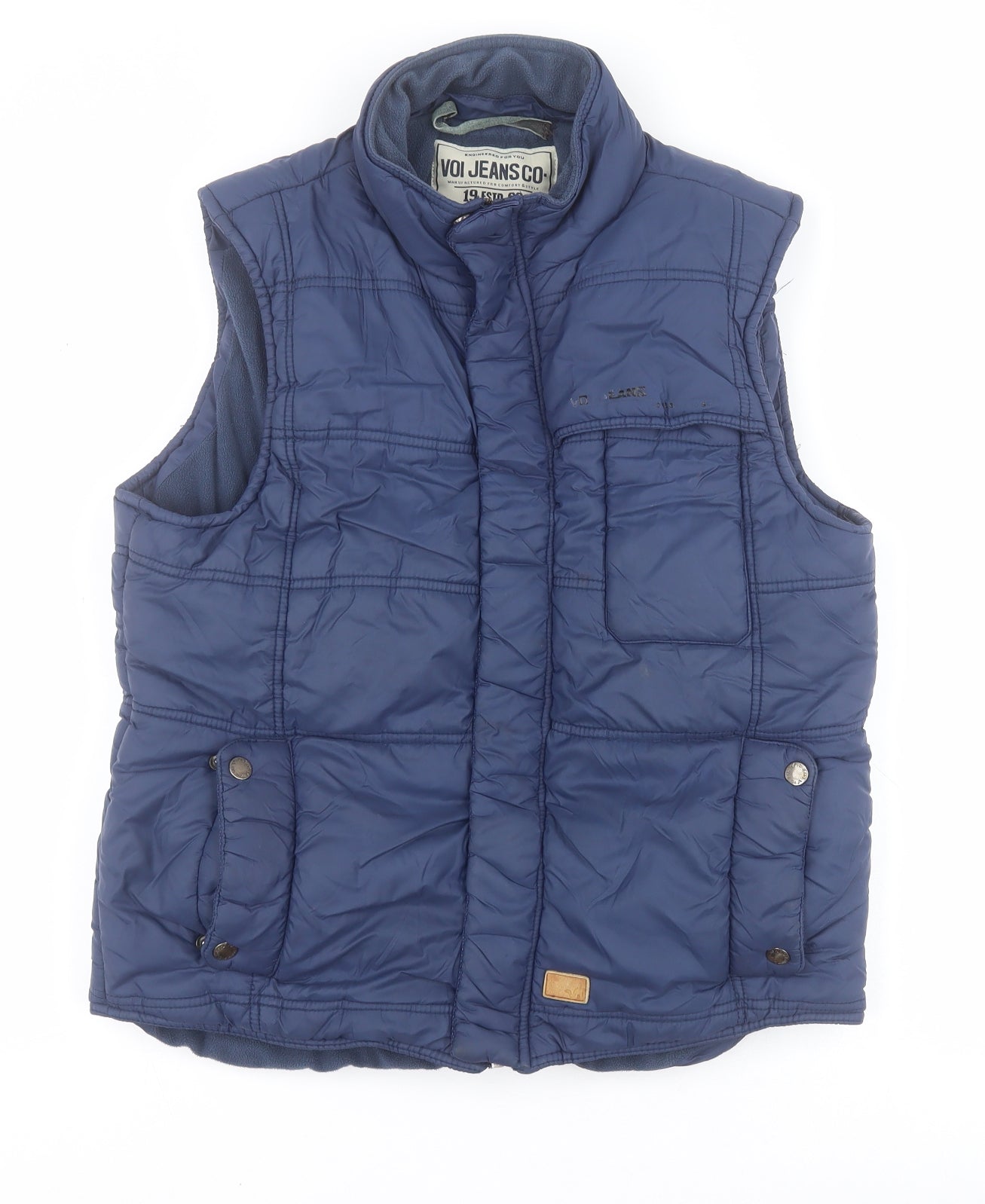 Oi Jeans Mens Blue   Gilet Coat Size S  Zip