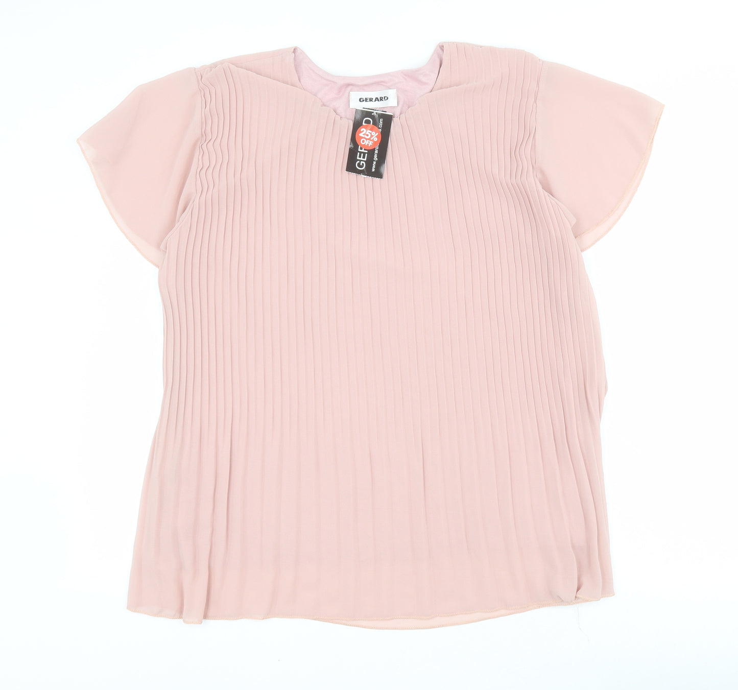 Gerard Womens Pink  Polyester Basic Blouse Size M Round Neck