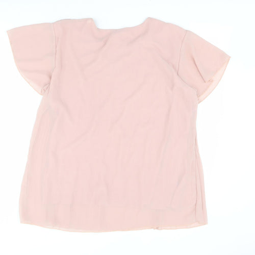 Gerard Womens Pink  Polyester Basic Blouse Size M Round Neck