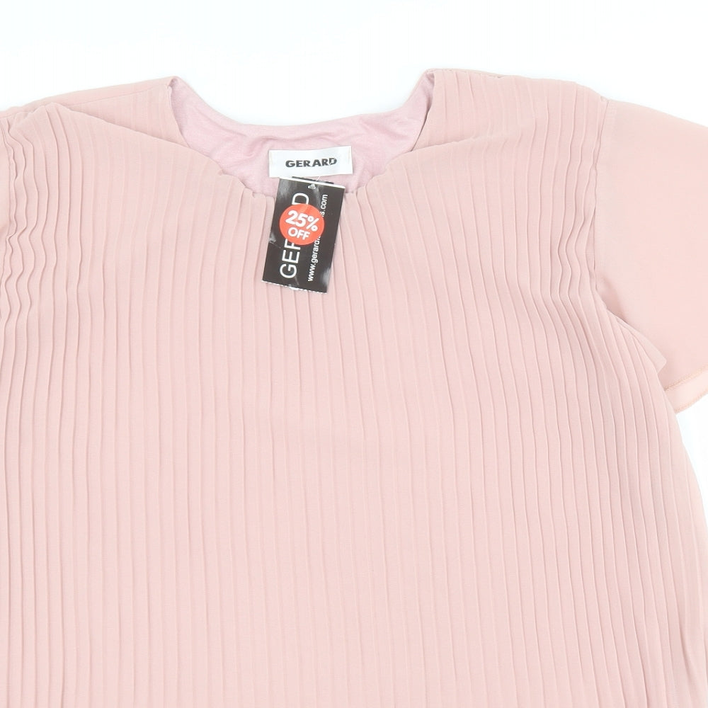Gerard Womens Pink  Polyester Basic Blouse Size M Round Neck