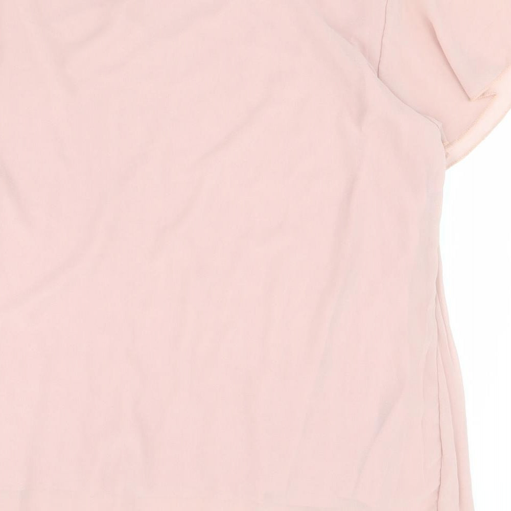 Gerard Womens Pink  Polyester Basic Blouse Size M Round Neck