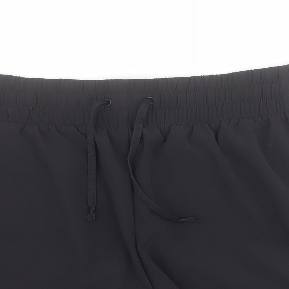 H&M Womens Black  Polyester Athletic Shorts Size M L4 in Regular Drawstring