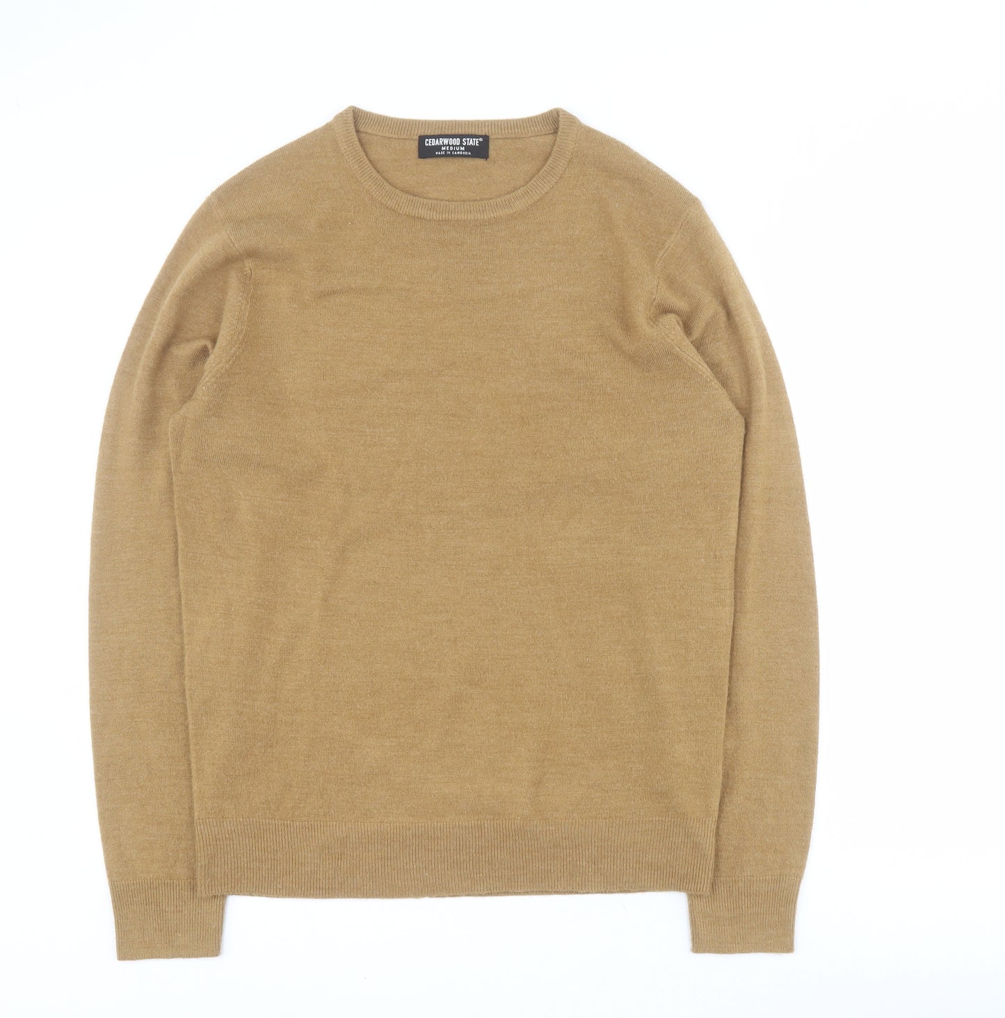 Primark Mens Brown Round Neck  Acrylic Pullover Jumper Size M