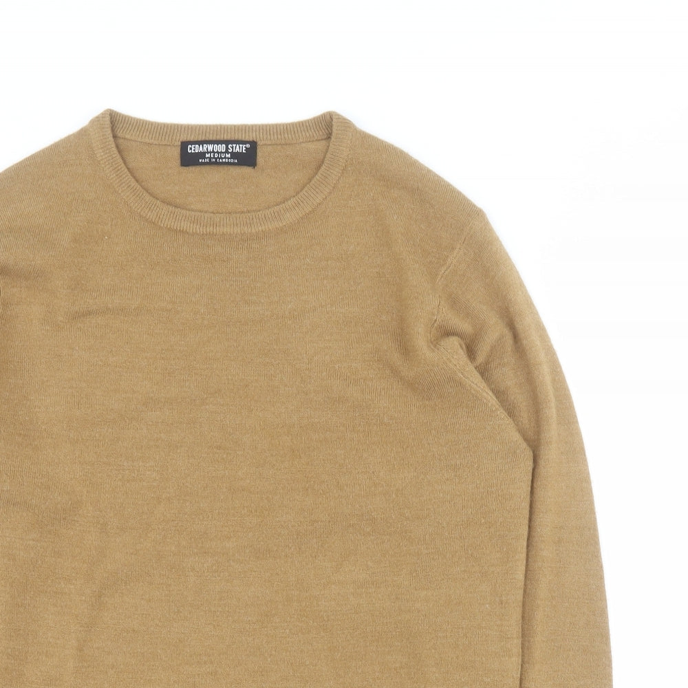 Primark Mens Brown Round Neck  Acrylic Pullover Jumper Size M