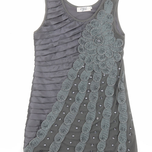 CYL Womens Grey  Polyester Basic Tank Size 10 Round Neck