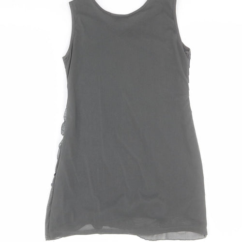 CYL Womens Grey  Polyester Basic Tank Size 10 Round Neck