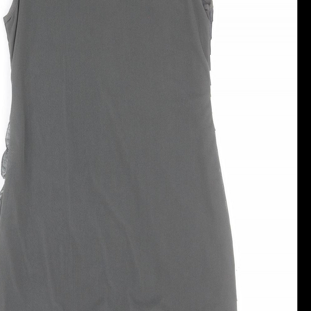 CYL Womens Grey  Polyester Basic Tank Size 10 Round Neck