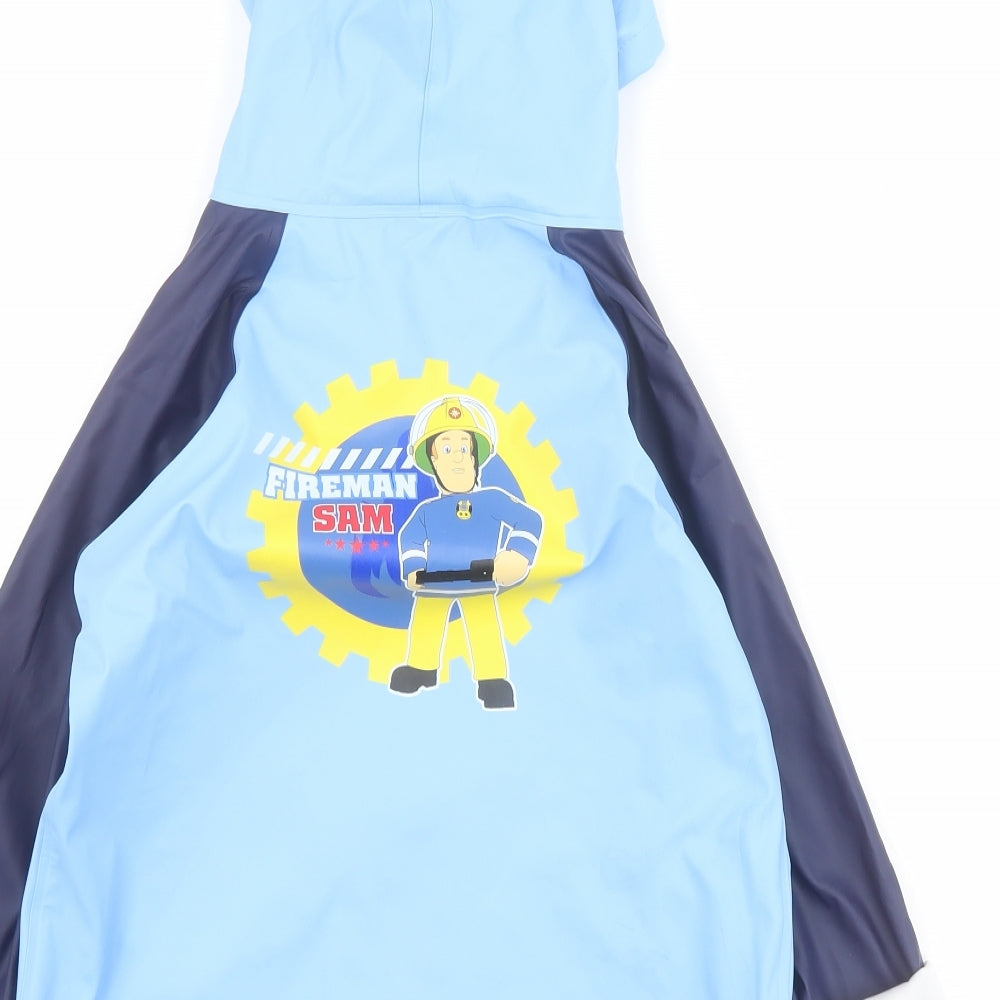 TV Mania Boys Blue Colourblock  Rain Coat Coat Size 5-6 Years  Snap - Fireman Sam