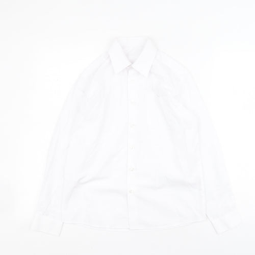 George Boys White  Polyester Basic Button-Up Size 10-11 Years Collared Button - School