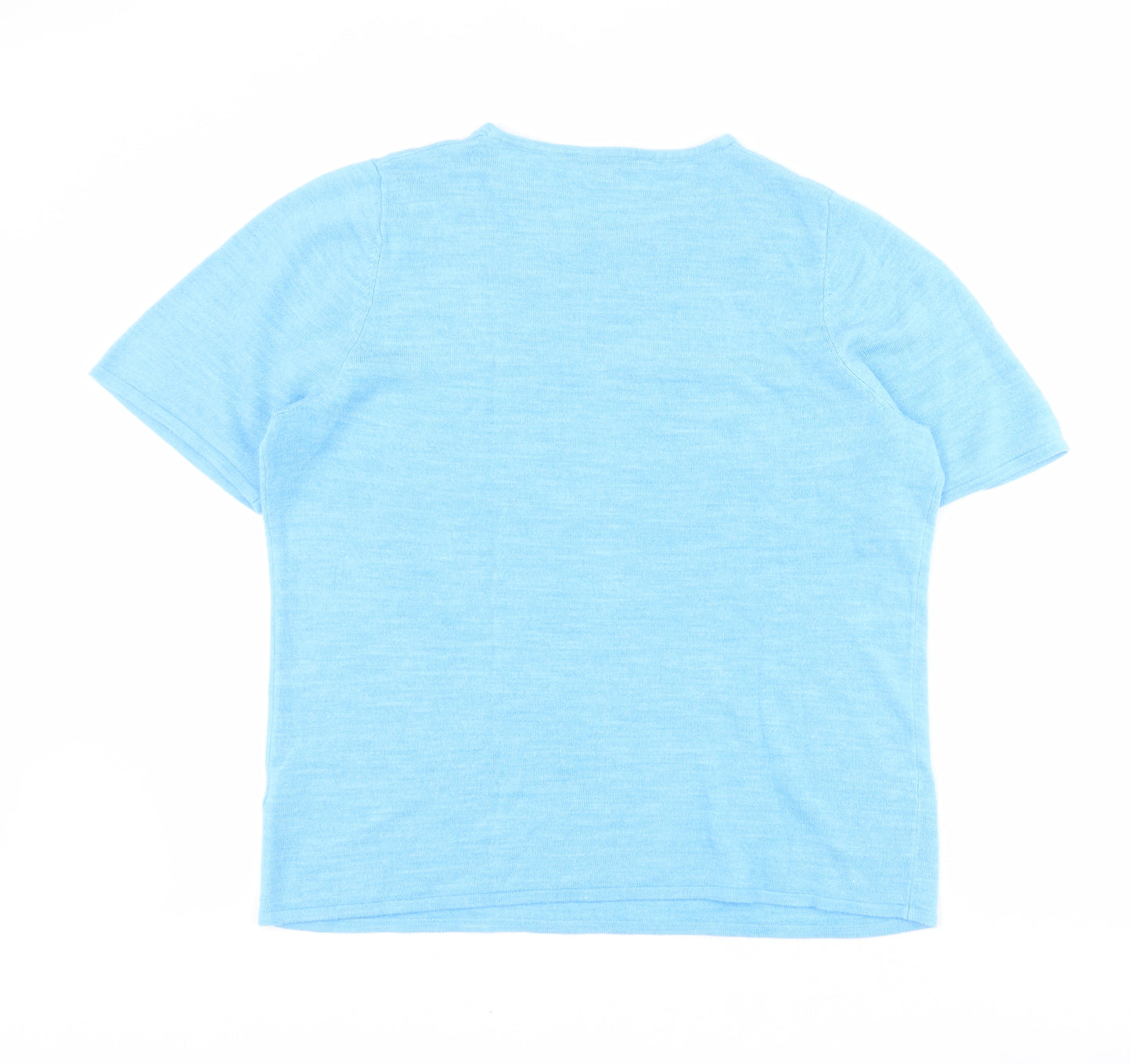Love Knitwear Womens Blue  Acrylic Basic Polo Size 18 Round Neck