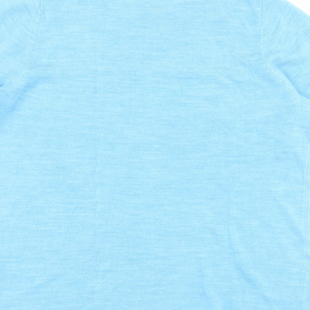 Love Knitwear Womens Blue  Acrylic Basic Polo Size 18 Round Neck