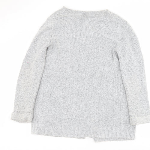 F&F Womens Grey V-Neck  Acrylic Cardigan Jumper Size 12