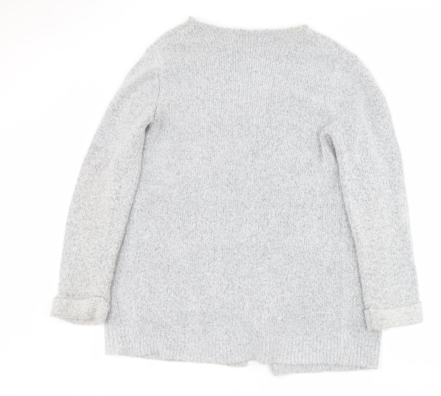 F&F Womens Grey V-Neck  Acrylic Cardigan Jumper Size 12