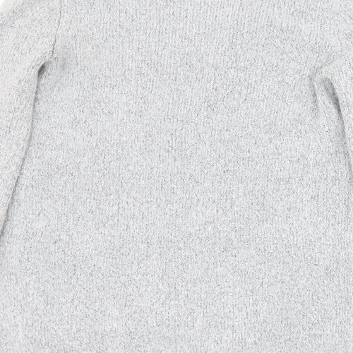 F&F Womens Grey V-Neck  Acrylic Cardigan Jumper Size 12
