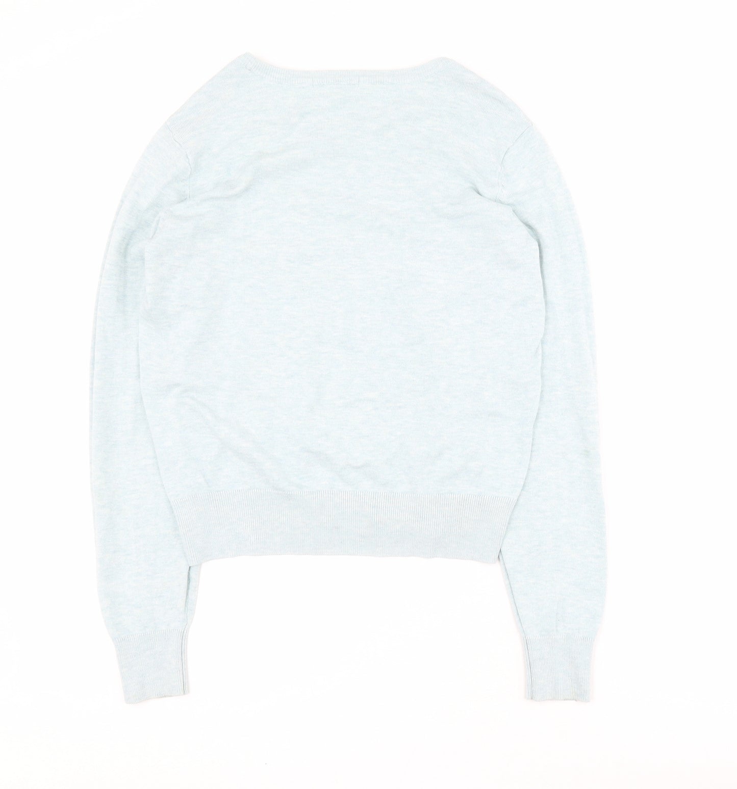 H&M Womens Blue Round Neck  Viscose Pullover Jumper Size S