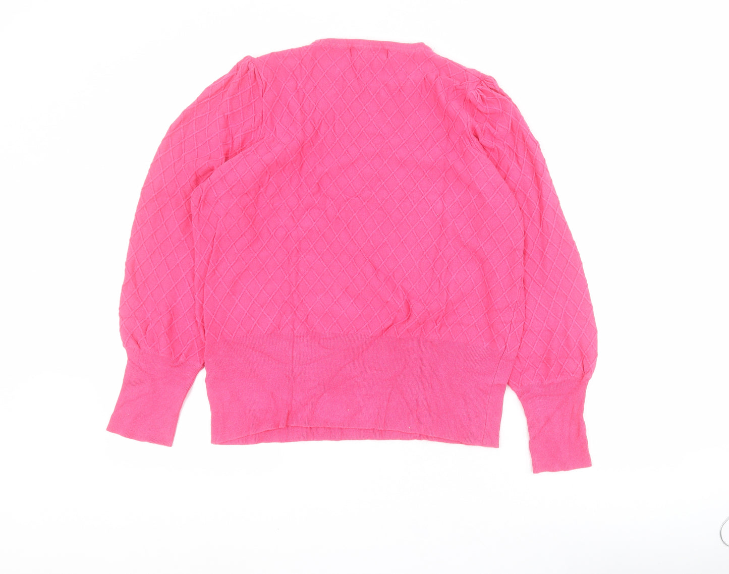 Marks and Spencer Womens Pink Round Neck  Viscose Pullover Jumper Size 16