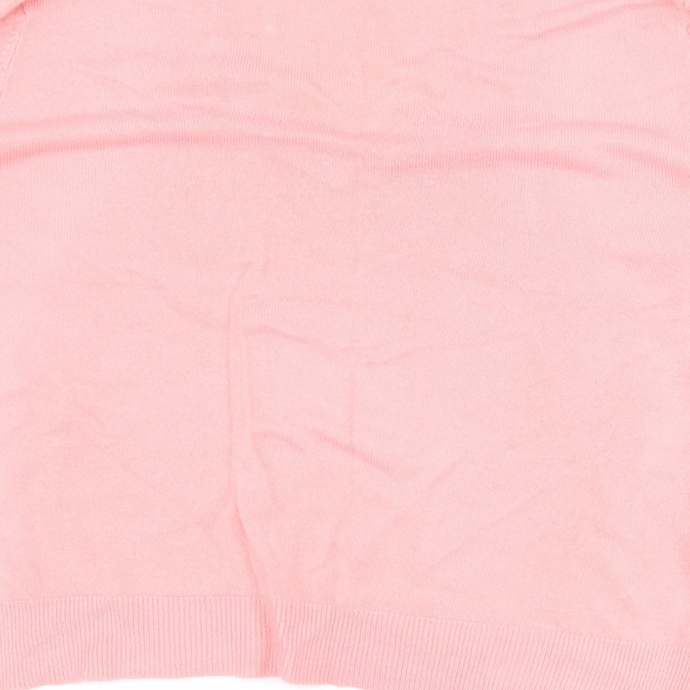 Marks and Spencer Womens Pink V-Neck  Acrylic Pullover Jumper Size 20
