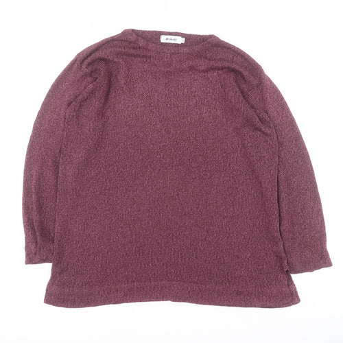 Damart Womens Purple Crew Neck  Acrylic Pullover Jumper Size 14